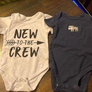 Two boys onesies size 3mo.